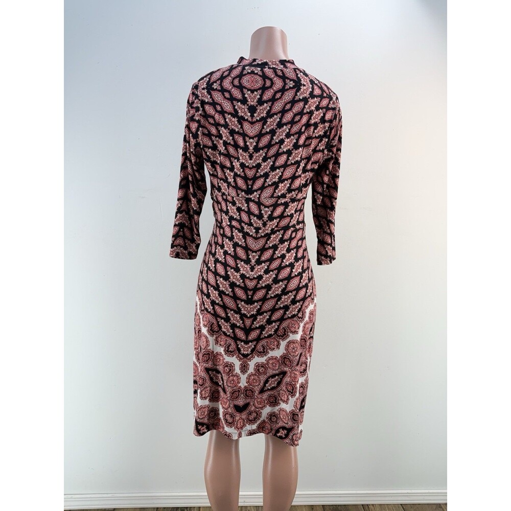 NWT Antonio Melani Wrap Dress Size M 3/4 Sleeves Black